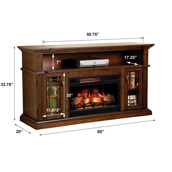 Wallace Electric Fireplace Entertainment Center In Empire Cherry Electric Fireplaces Direct 9882