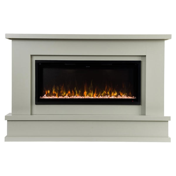 Modern Ember Patton Smart Electric Fireplace Mantel Package In Gray 