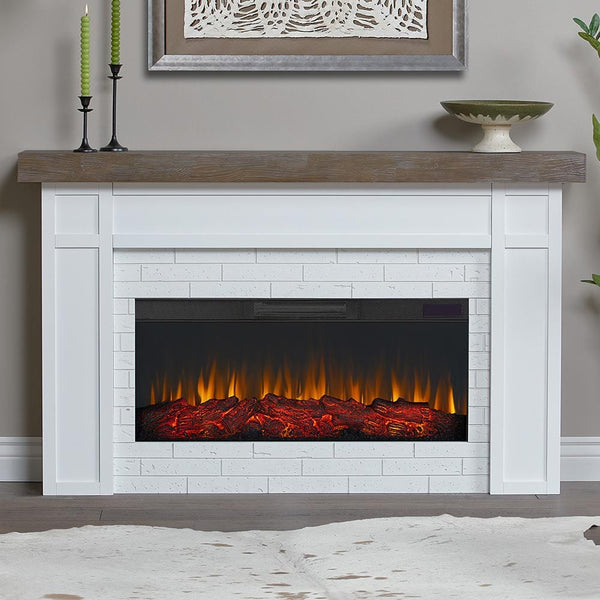 Cravenhall Infrared Electric Fireplace Mantel Package In White Electric Fireplaces Direct 4057