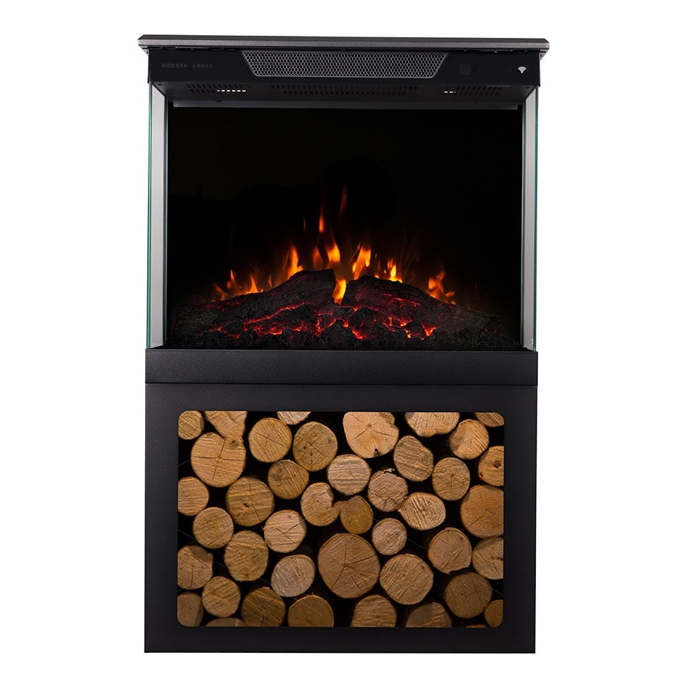 Modern Ember Smart 3-Sided Black Electric Fireplace Stove Heater with –  Electric Fireplaces Direct