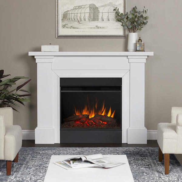 Manus Infrared Electric Fireplace Mantel Package in White – Electric ...