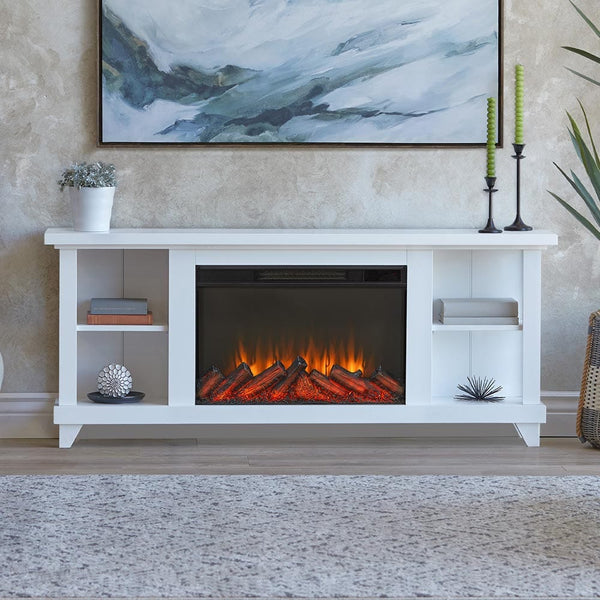 Penrose Infrared Electric Fireplace TV Stand in White – Electric ...