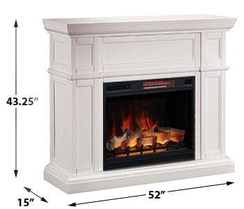 Artesian Infrared Electric Fireplace Mantel Package in White - 28WM426 ...