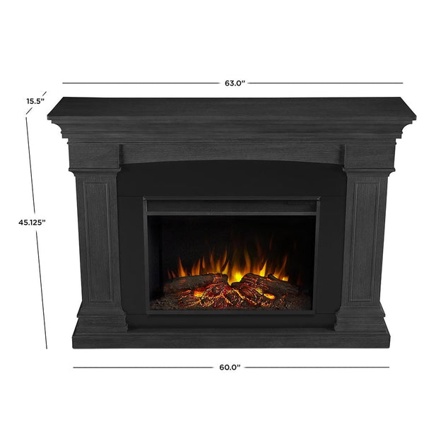 Deland Grand Electric Fireplace Mantel Package in Gray – Electric ...